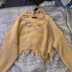 distressed cropped sweater